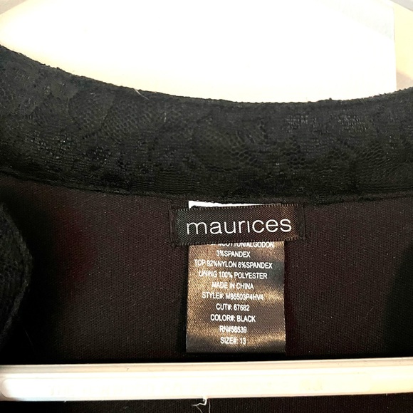 Maurices Black Laced Too Dress | POCKETS! | Size 13 | Very Good - Picture 3 of 4